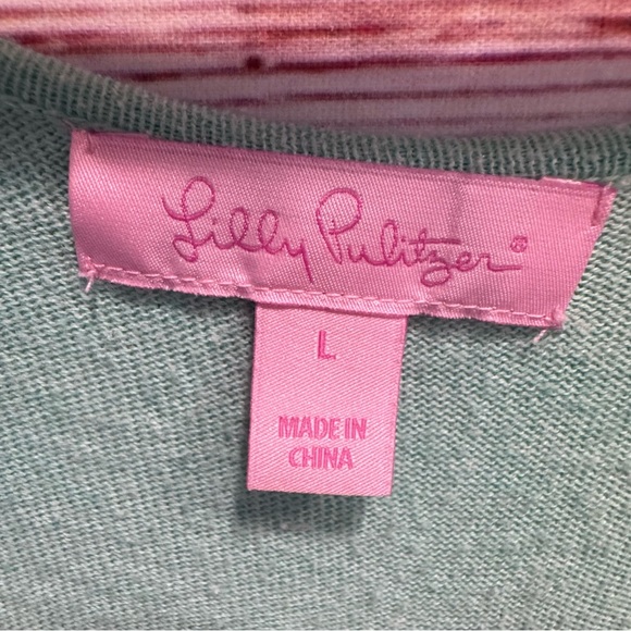 Lilly Pulitzer Martine Sweater in Heathered Aqua Sky Sz L - Picture 8 of 11
